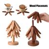 Wood Tree Design Cup Stand Wooden Trivets Anti Scald Heat Resistant Table Mat Decorative Coaster Placemats Pot