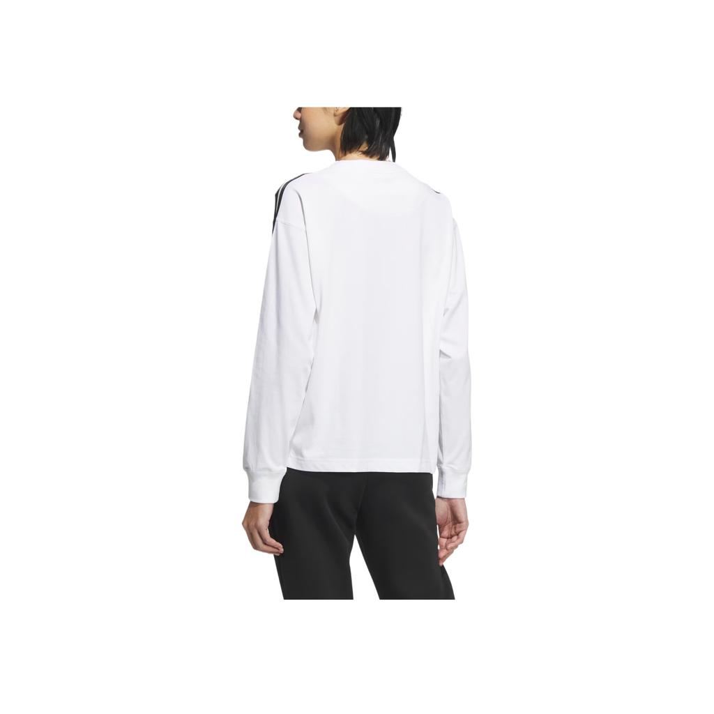 Adidas Essentials Plus Casual Versatile Simple Comfortable Long Sleeve Drop Shoulder T-Shirt Women Tops White JW4496