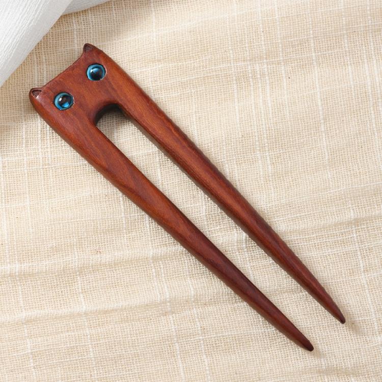 Unique Hairpin Cats Shape Headpiece Elegant Hair Stick Wood Texture Hair Styling Accessory Hair Jewelry for Any Occasion