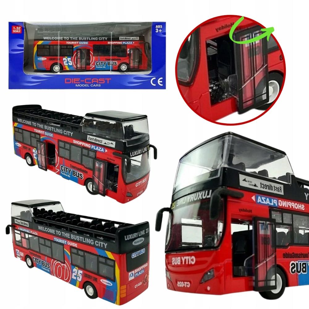 Megadidi Double Decker Bus Metal World Lights Sounds Bus Model