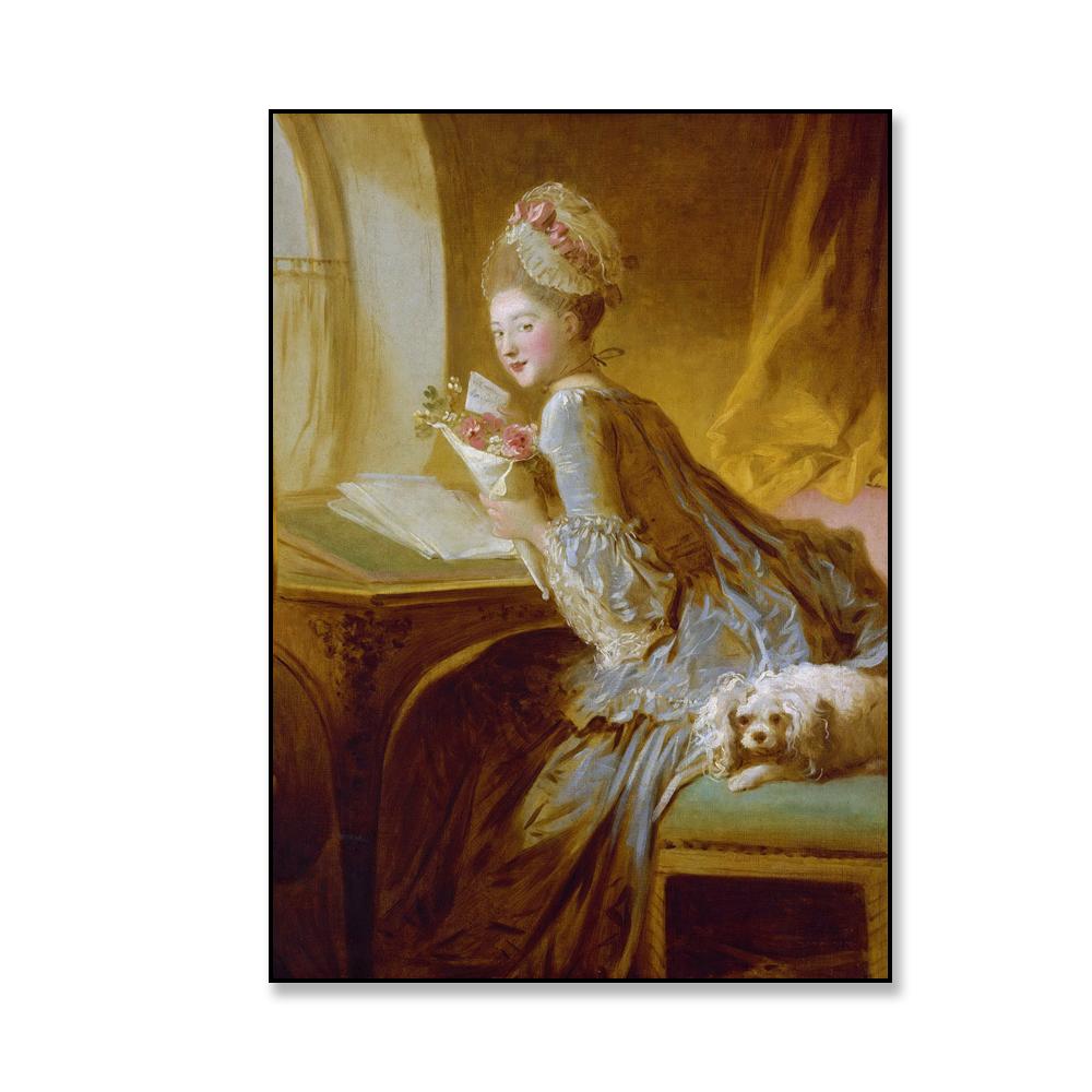 

Класичний плакат «Щасливі випадки гойдалки». Вінтажна картина на полотні, живопис у стилі рококо, принти, бароко, мистецтво, декор стін 30x40cm no frame