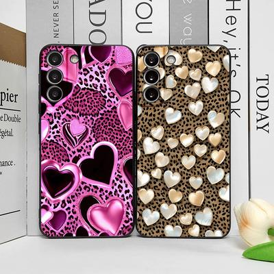 Funda para Teléfono con Estampado de Leopardo en Forma de Corazón Patrón de Pareja de Amor para OPPO Reno 13 12 F 11 10 Pro Plus A58 Find X5 X3 Lite 5G Funda Blanda