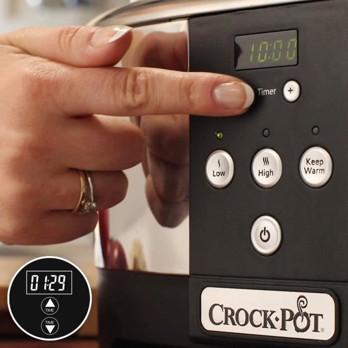 Mijoteuse électrique programmable CROCK-POT SCCPBPP605050 - 5,7L - Minuterie numérique - Inox