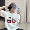 Cartoon Printed Cotton Short-sleeved T-shirt Women's Summer New American Casual Ns Loose and Versatile White Top