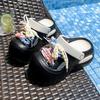 Dopamine Bow Thick-soled Stepping On Shit Hole Shoes Women's 2025 New Spring and Summer Outer Wear Bag Head Beach Cool Slippers