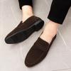 Men's Large Suede Leather Loafers - British Style Casual Slip-On Shoes
