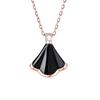 Women's Fashionable Fan-Shaped White Mother-of-Pearl Pendant Necklace - High-End Clavicle Chain Jewelry