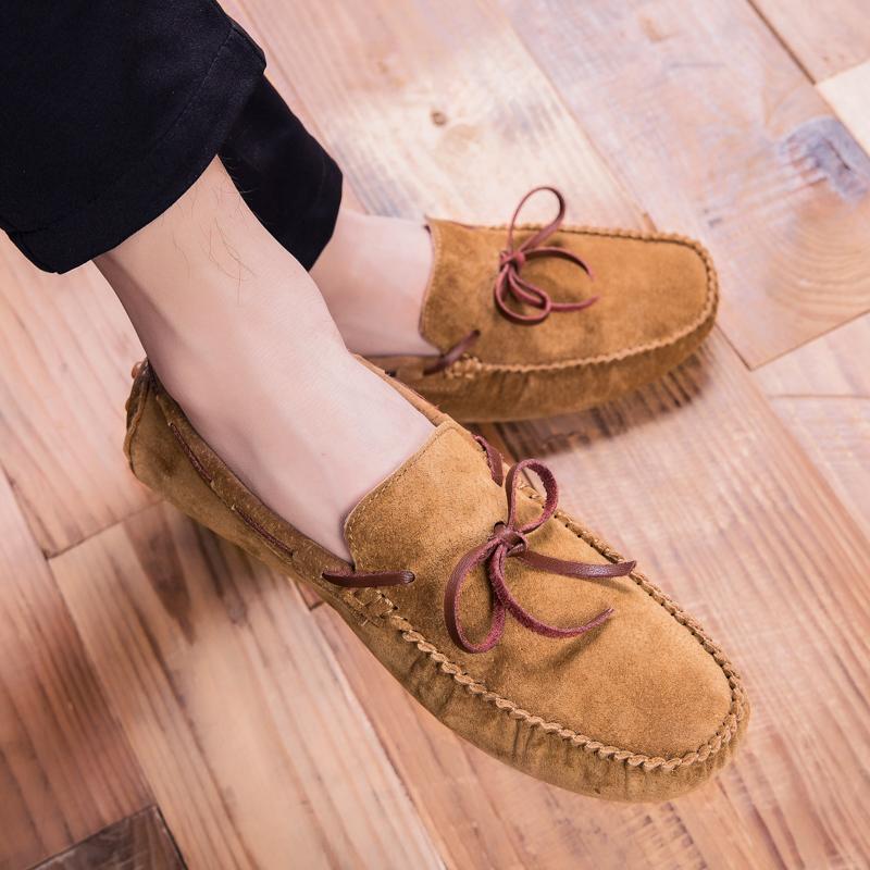 Fashion Brand Mens Casual Shoes Fashion Suede Leather Moccasins For Men Classic Slip On Loafers Men Soft Driving Flats Plus Size 38-47
