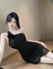 Sexy One-Shoulder Mesh Ruffled Slip Dress