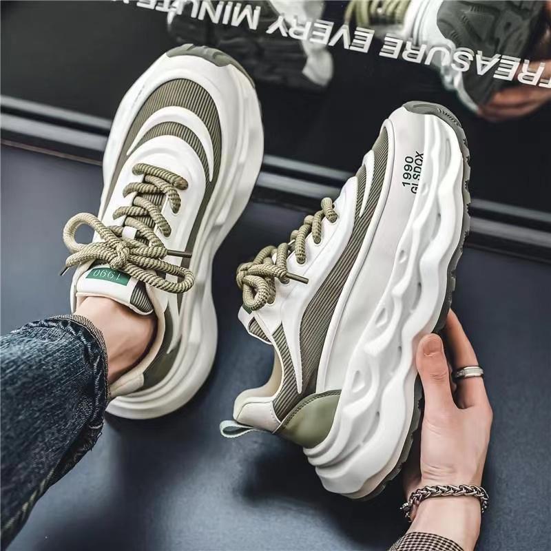 Fashion Casual Color Block Mesh Breathable Increased Internal Platform Designer Chunky Sneakers for Men Women Fashion Running Men Shoes