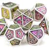 7 Pcs Colorful Standard Metal Dice Solid Metal Polyhedral Dice Set Suitable for Role-Playing RPG  Board Game Card Game