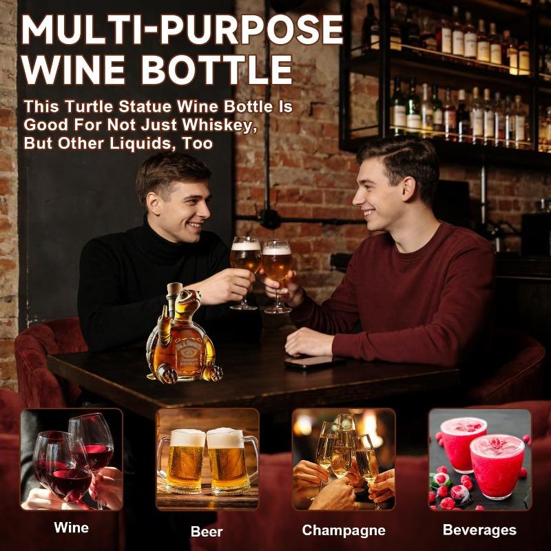 350ML Weinkaraffe Flasche, Kristall Whisky Karaffe, Handgeblasene Whiskey Gläser Karaffen, Weinkaraffe Versiegelte Flasche für Geschenk Heimbar Dekoration
