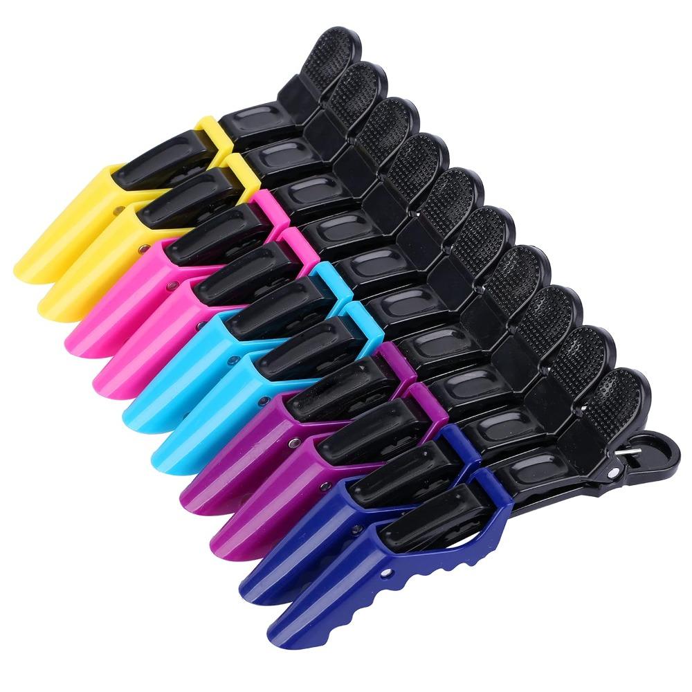Women's Hair Clips Wide-Tooth Double Hinge Design Alligator Clips Hair Sectioning Clips Professional Hair Salon Quality - 10 Pieces (Mixed)