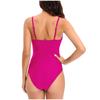 Kobiety seksowny jednolity z miseczką na piersi bez fiszbin Bikini Deep V jednoczęściowy strój kąpielowy