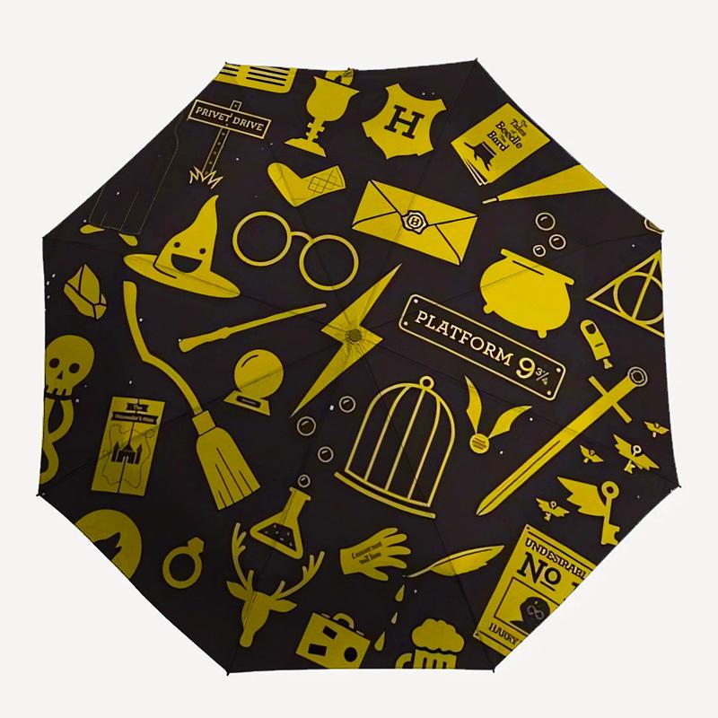 1pc Harry Potter Symbols Umbrella with Plastic Handle,Cartoon Pattern,Suitable for All Seasons Multi-functional Umbrella376