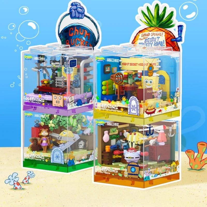 Cartoon Küstenhütte Bausteine Set, MOC Montage Modell Spielzeug, Kreatives Ornament für Fans & Kinder