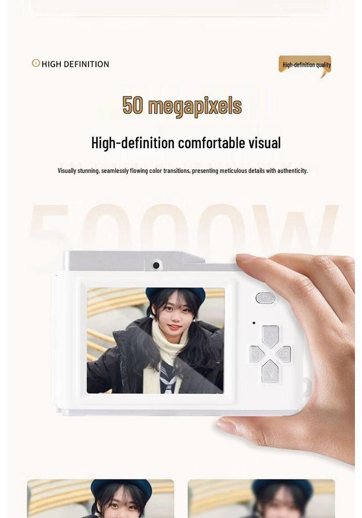 Campus Dual Lens Retro Digital Camera D05 - HD Entry-Level CCD with Front & Back Photography for Internet Content Creators