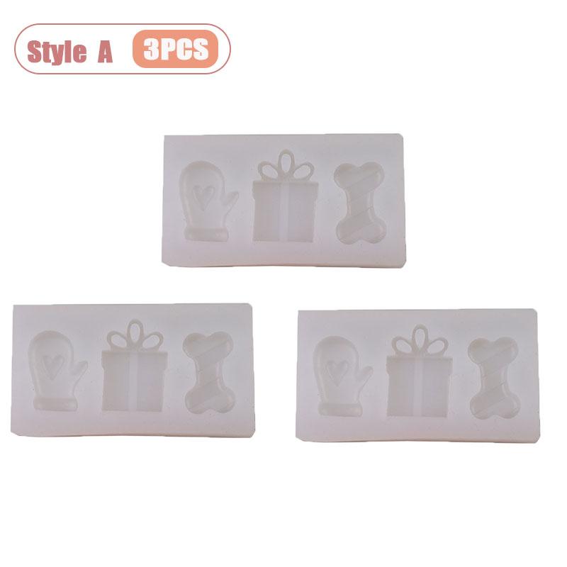 DIY Silicone Mold Christmas Gift Box Candle Chocolate Fondant Cake Baking Glove Bone Shape Creative Craft Mold Gift for Adults