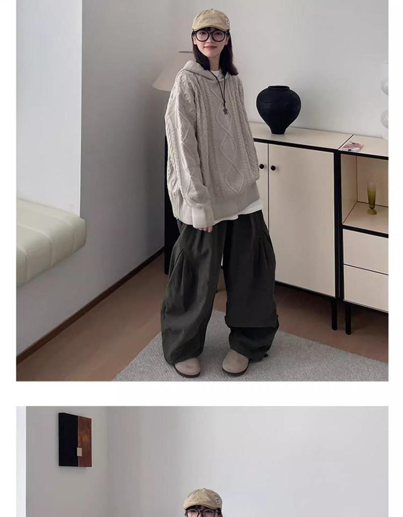 Fat Brother Men's Wide Leg Retro Pleated Pants: Elastic Waist, Loose Fit, Floor-Length, Hong Kong Style for Spring & Autumn