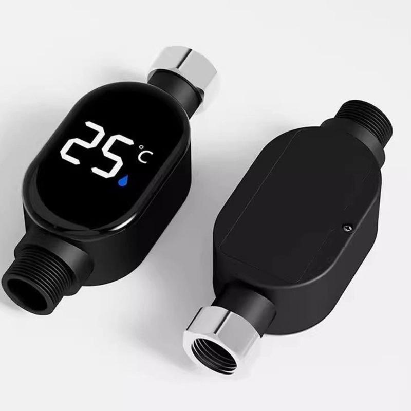 Intelligent LED Display Shower Water Thermometers Touch Control Real Time Monitoring Anti Scald Protecting