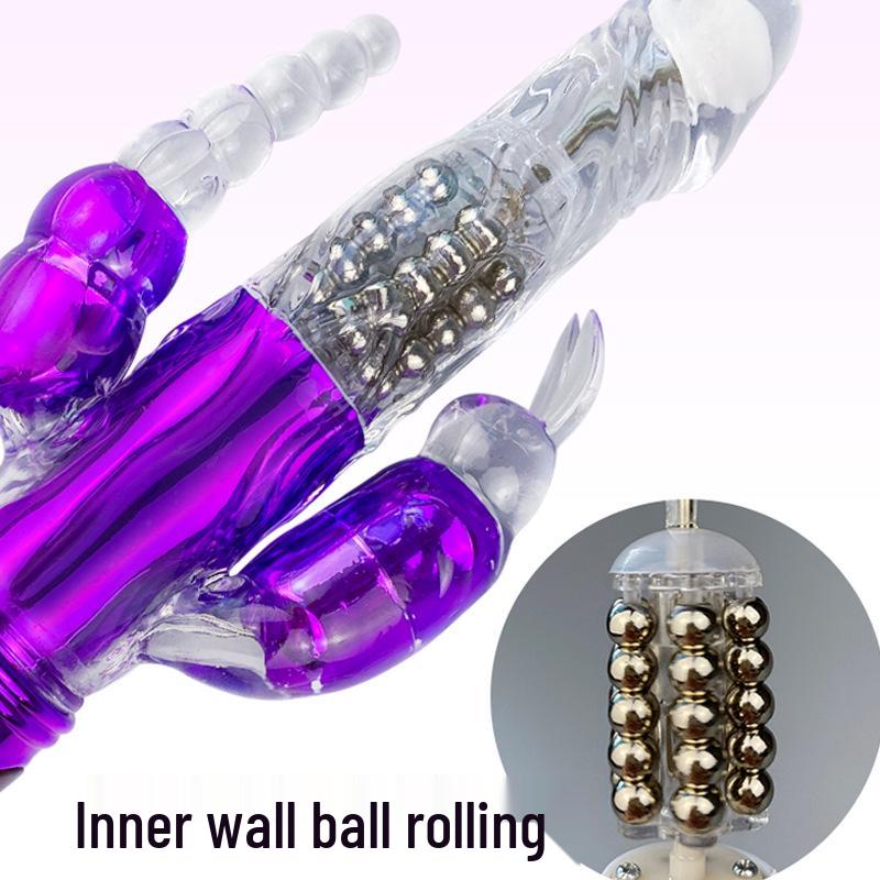 Deba Tri-Head Rotating Vibration Wand - Female Insertable Masturbation Toy