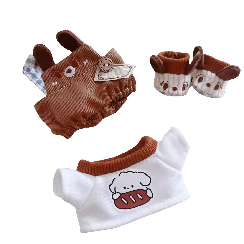 Doll Clothes Set 17cm Doll Accessories Love Heart Top Scarf Hat No Dolls