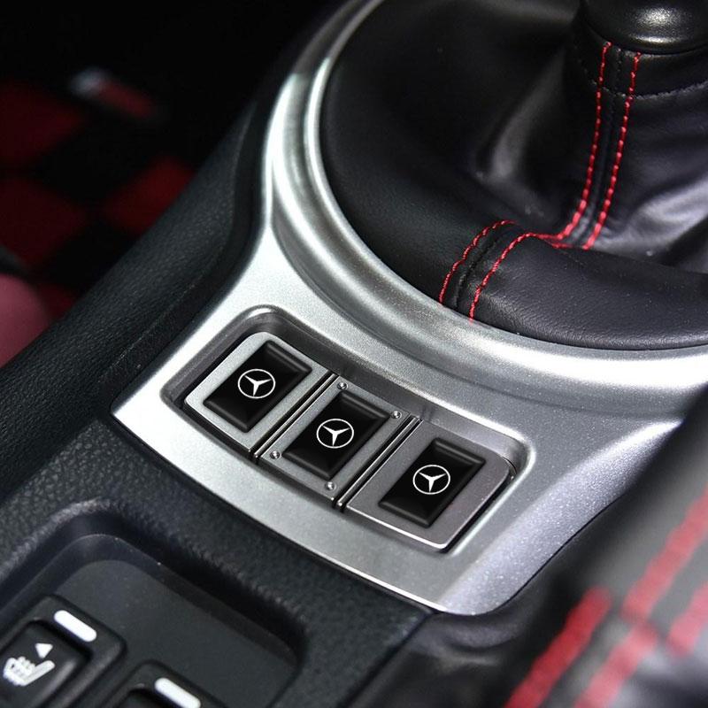 2/5/10Pcs Carbon Fiber Steering Wheel Car Logo Emblem 3D Stickers For Mercedes-Benz W213 W212 W220 W221 W222 W108 W126 W140 W168 W169 W176