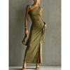 European and American Fashion New Pleated Holiday Style Thin Sexy Temperament Dress Women