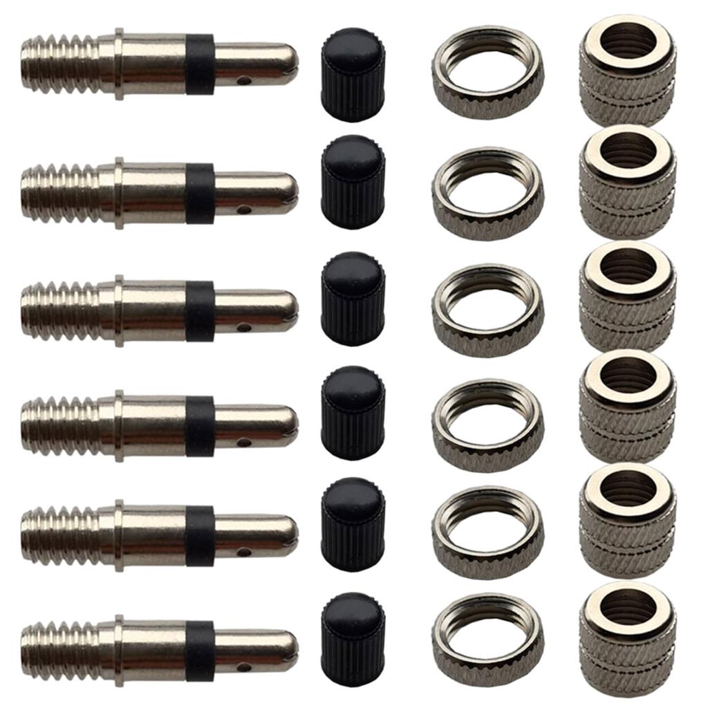 6Pcs Bike Replacement Cores Valves Stem Replacement Bike Removal Tool Valves Cores Bike Cores Valves Repair Tool Set