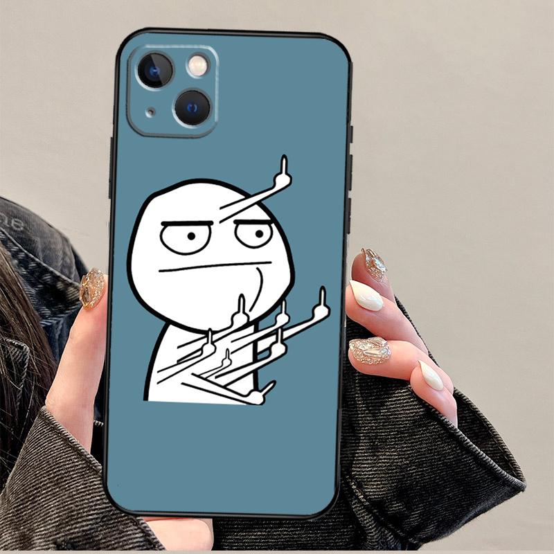 

Funny Middle Finger Memes Phone Case For iPhone 17 Pro Max 14 11 15 16 Pro Max 13 12 mini 16 Plus 16e 17 Air Cover iPhone 17