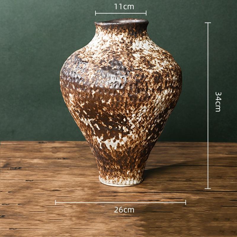 Kaba Seramik Vazo Fırında Dönüşmüş Porselen Vazolar Vazo Çiçek Düzenleme Aksesuarları Çin Tarzı Retro Kavanozlar