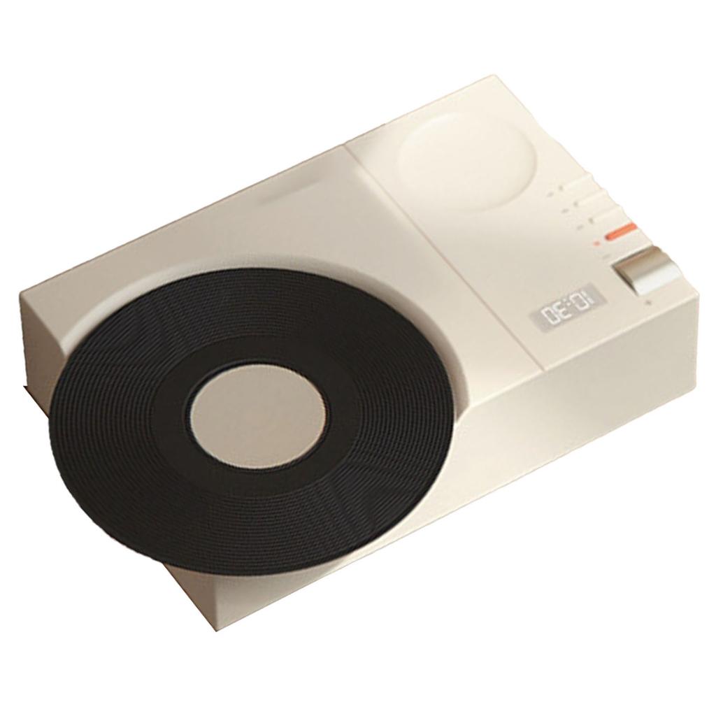 Retro Record Player   Speaker Wireless Miniature Speaker Portable Desktop Speaker Ornament with Memory Card Clock USB Charging for