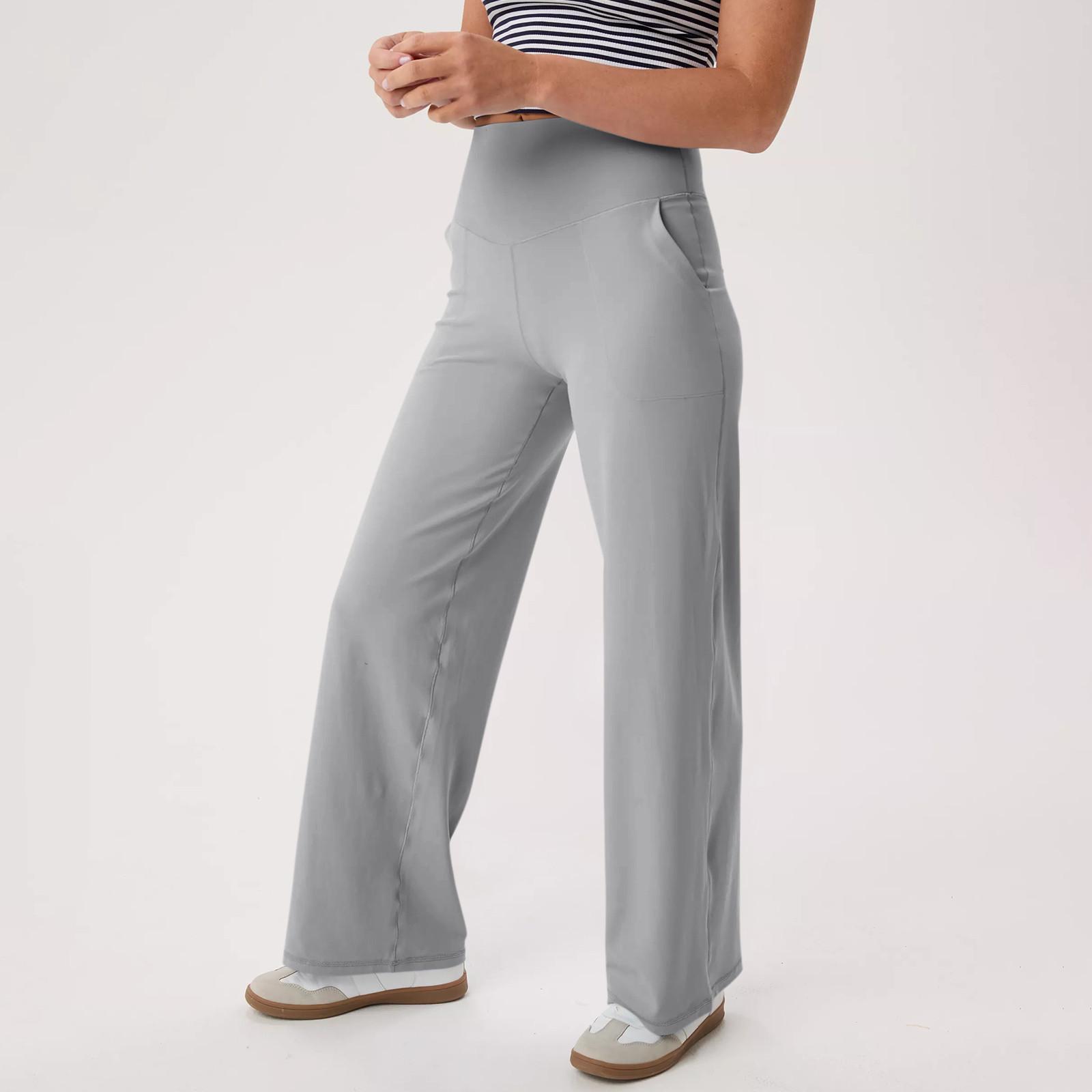 

Wide Leg Pants For Women Yoga Pants High Waist Sweatpants With Pockets Stretch Pants Comfy Workout Sports Sweatpants L