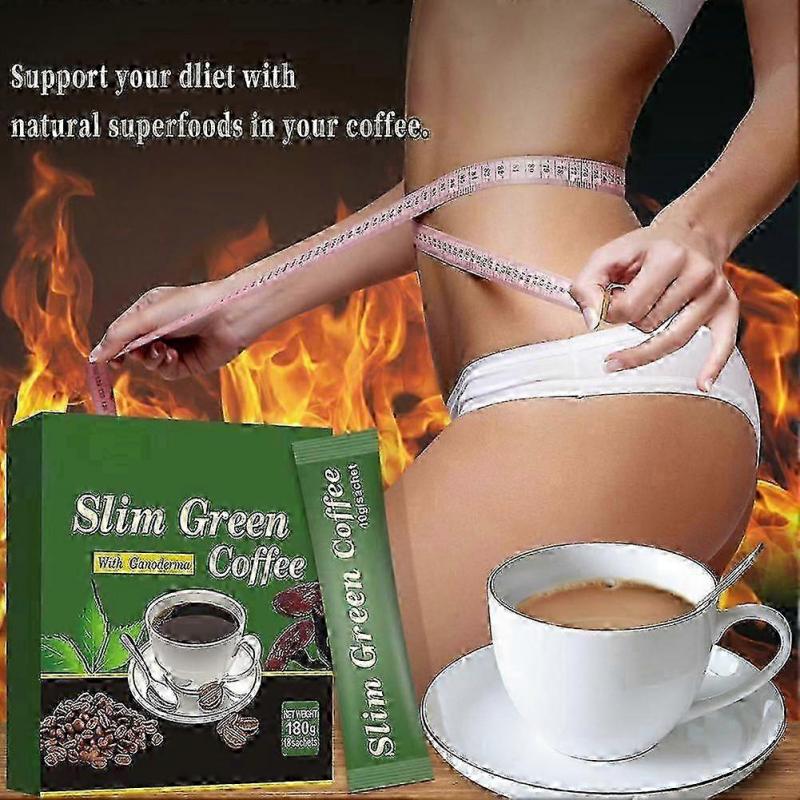 3 stuks Groene Koffie Green Slim Koffie met Ganoderma Afslankkoffie voor Vrouwen en Mannen