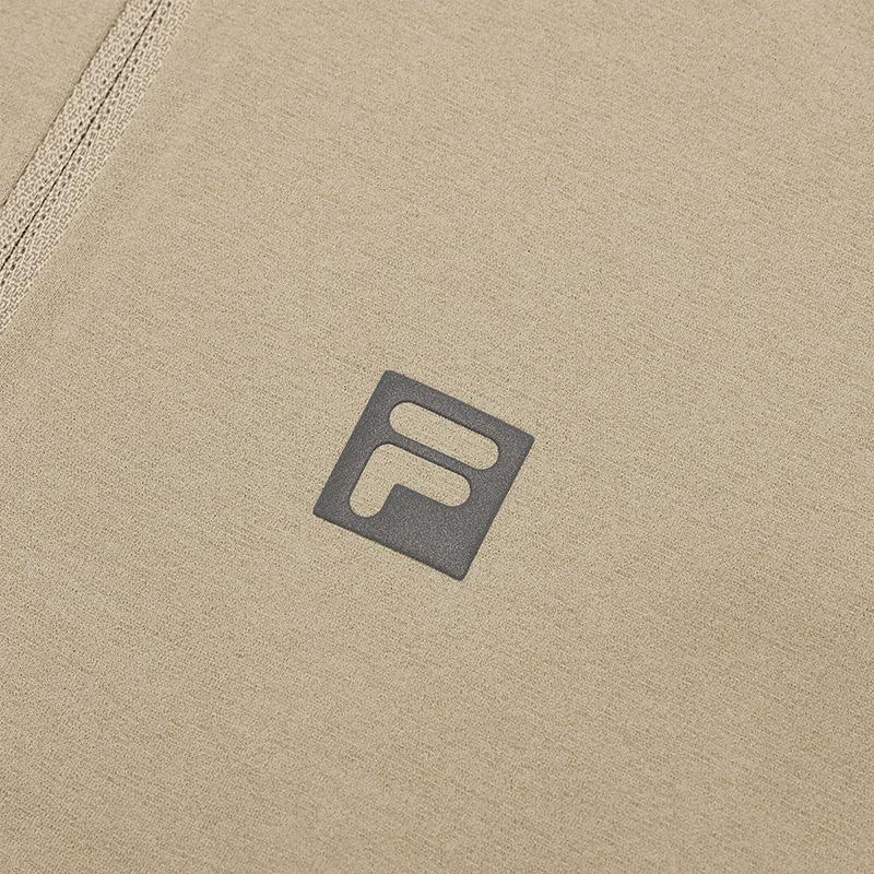 Fila Casual Stand Collar Half Zip Long Sleeve Pocket T-Shirt Men Tops Chestnut A11M517202FDK