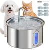 Cat Fountain 2.5L Drinking Fountain for Cats with Quiet Pump, LED, Activated Carbon Filter, 19.4 X 19.4 X 18.7 Cm