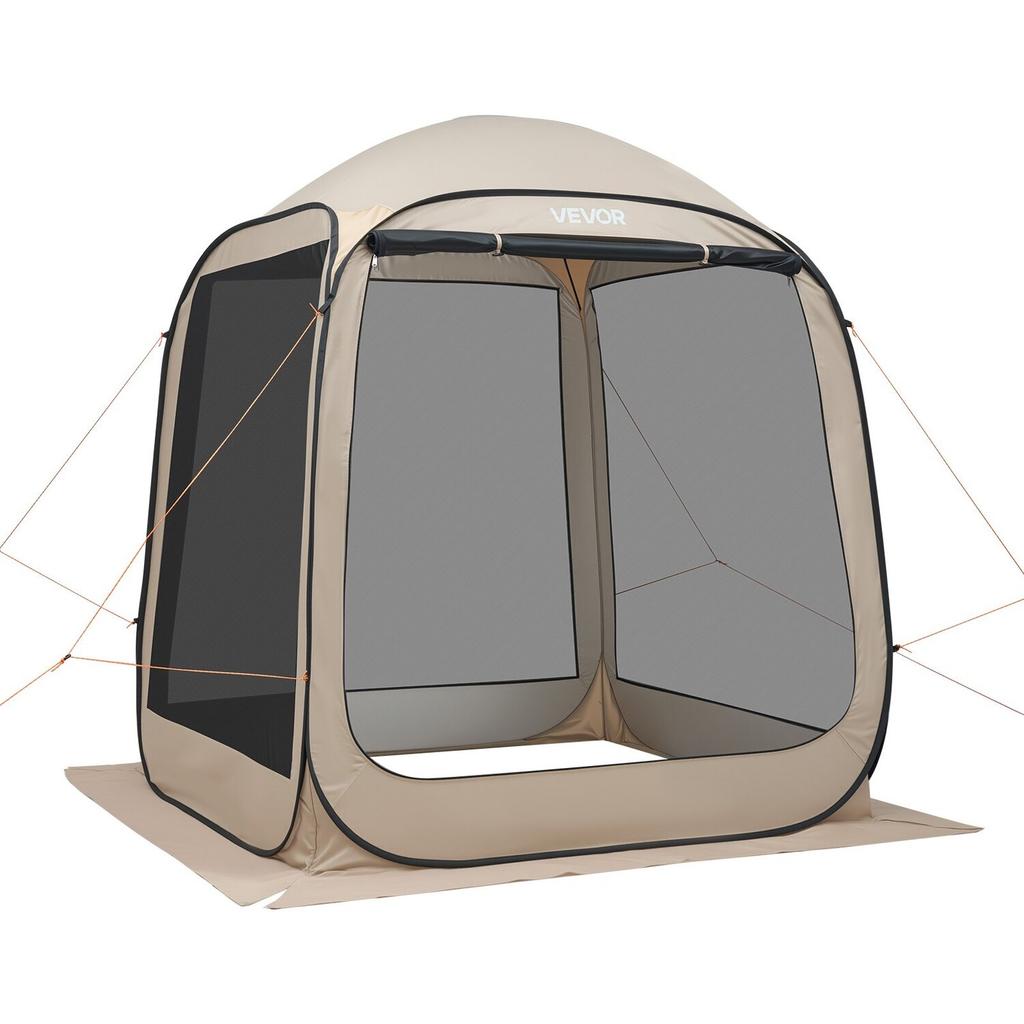 Screen House Tent, 1825 x 1825 x 2200 mm, 4-6 Person Pop Up Screen Tent, Portable Screened in Canopy with Carry Bag, Netting Sides, Ground Stakes, for