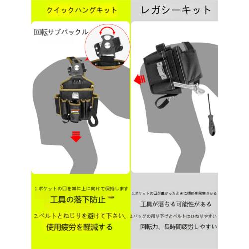 Laxewzul Waist Bag, Tool Pouch, Nail Pouch with Detachable Tool Holder, Waterproof, Durable, Lightweight Nylon Material, Belt Attachable, Small Item S