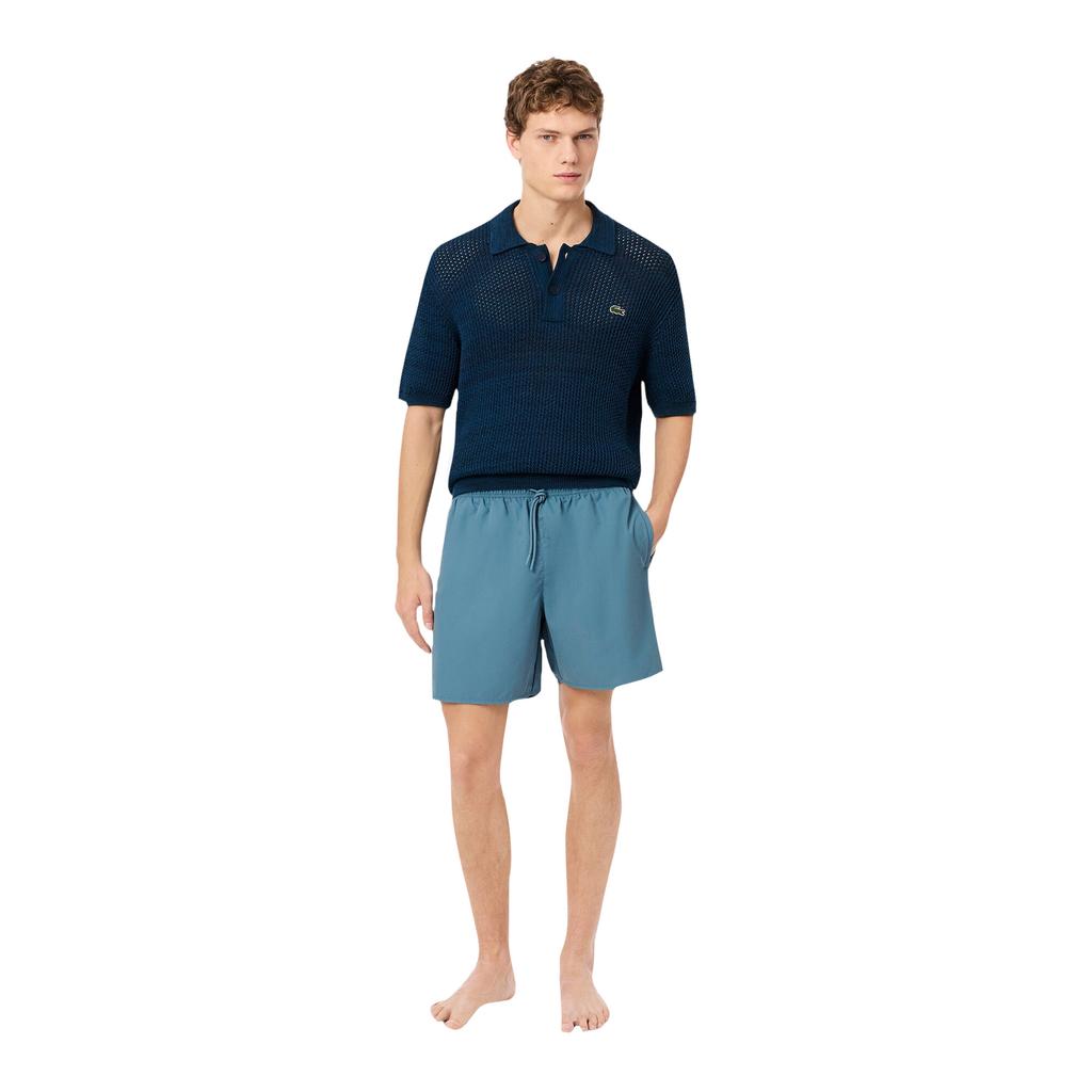 Lacoste Mens Monochrome Mid Length Swimming Trunks