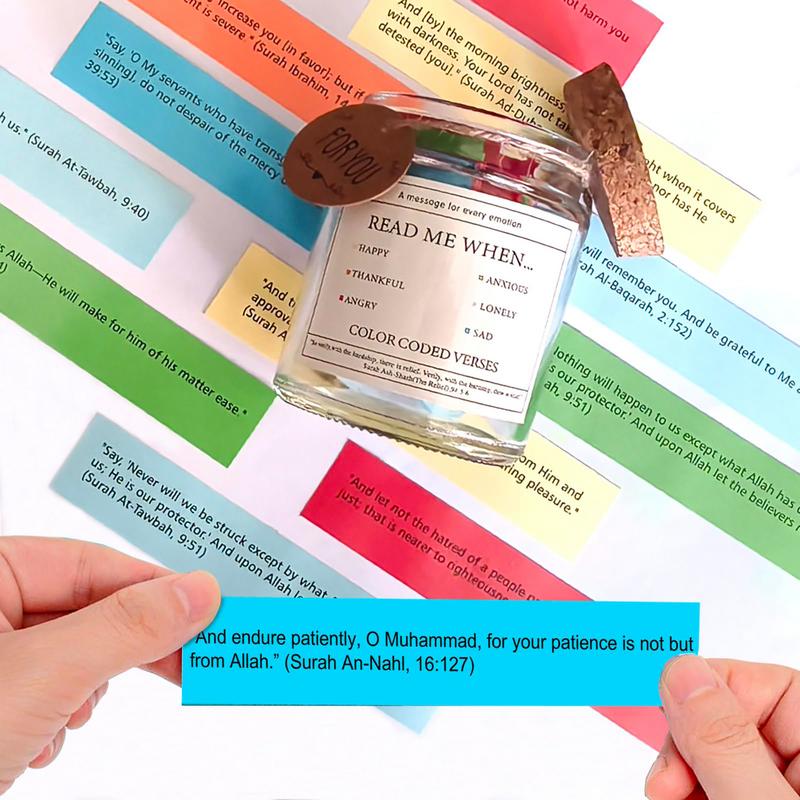 Quran Verse Jar French English Scripture Prayer Hope Quran Verse Jar Decoration Positive Thinking Emotional Support Scripture