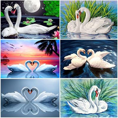 DIY Schwan 5D Diamant Malerei voller Runde Bohrer Tier Diamant Stickerei Kreuzstich Kit Mosaik Harz Home Decor Geschenk