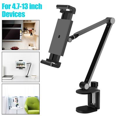 Aluminum Tablet Desk Mount Stand 360° Flexible Cell Phone Holder For 