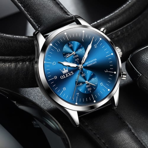 Watch Men's Watch Arm Watch for Men Waterproof Brand Simple Stylish Business Brown Leather Strap Analog Date Quartz High School Student Men Gentleman