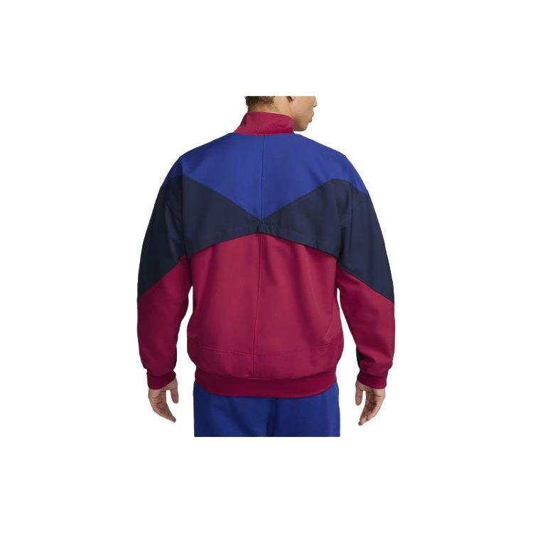 Nike FC Barcelona Strike Logo Retro Sportovní Stojáček Barevný Blok Ležérní Bunda Pánská Bunda Vznešená Červená FJ5427-620