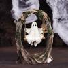 Halloween White Ghost Statue Funny Tree Hanging Ghost Swing Sculptures Halloween Home Decorations Desk Ornaments for Party