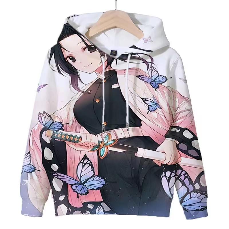 Sweat à capuche Anime Demon Slayer 2024 Kamado Nezuko Pullover à capuche confortable à col rond pour hommes et femmes