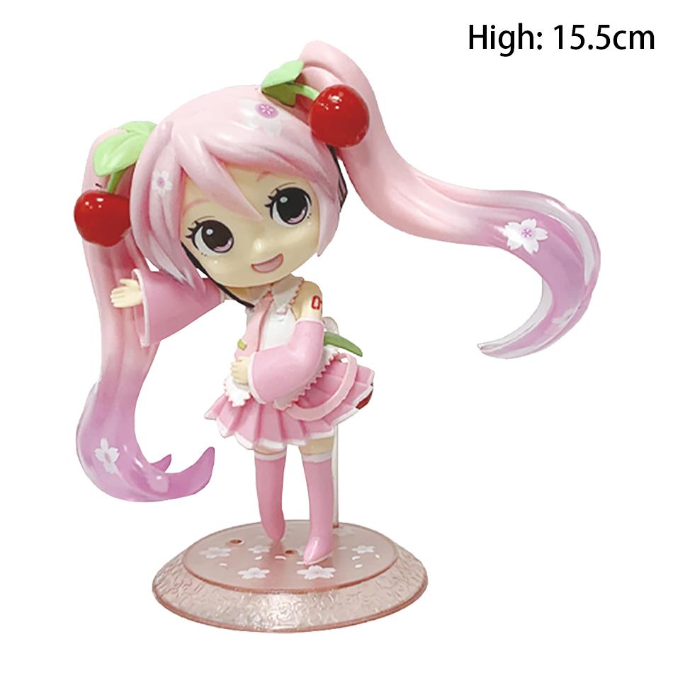 Anime Hatsune Miku Figure Character Ornaments Cherry Blossom Pink Leek Green Desk Decoration Ornaments Toy kid Birthday Gift
