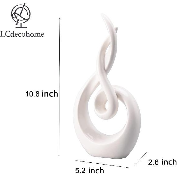 Modern Abstract Art Table Decoration - Ceramic Statue Modern White Ornaments for Living Room Great Gift Idea Home Décor 5 * 2.5 * 10.5 inch Gift Box