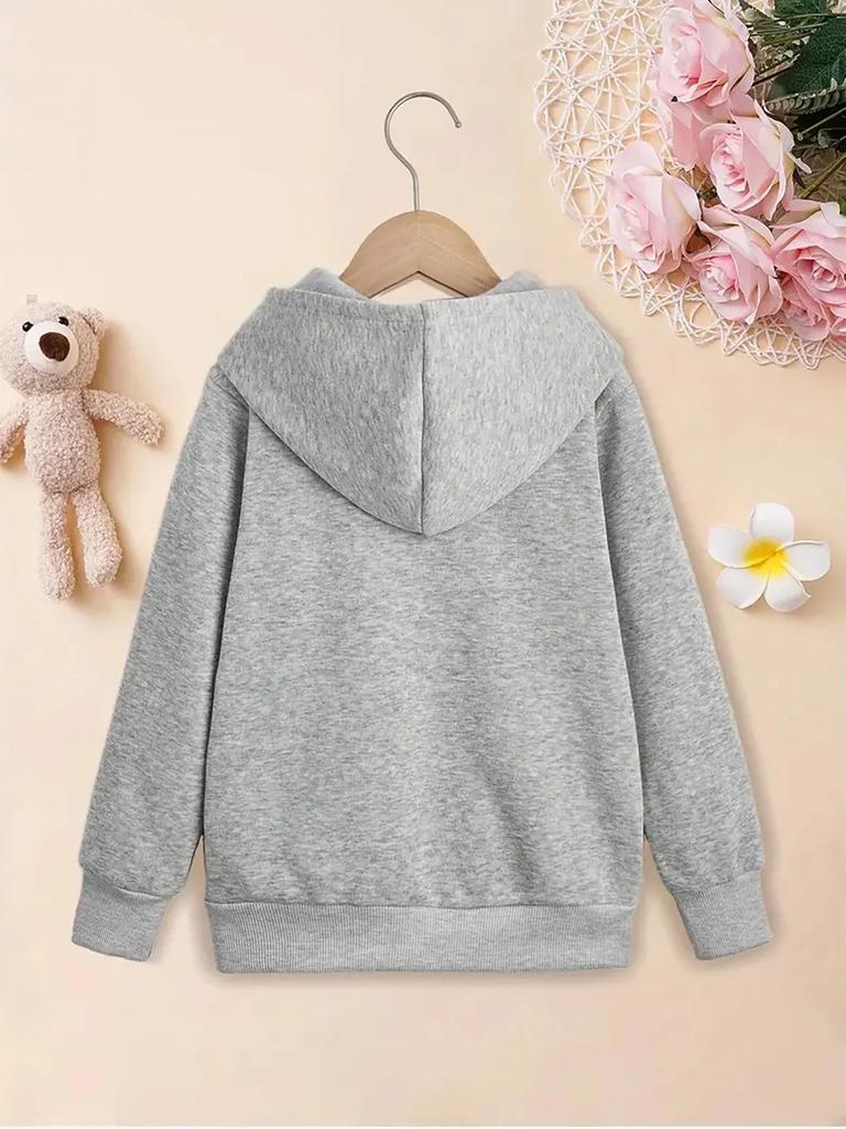 Sweat à capuche graphique carlin dessin animé pour enfants Pull doux imprimé lettres donut Automne Hiver Polaire Chaud Mignon Sweat à capuche pour enfants