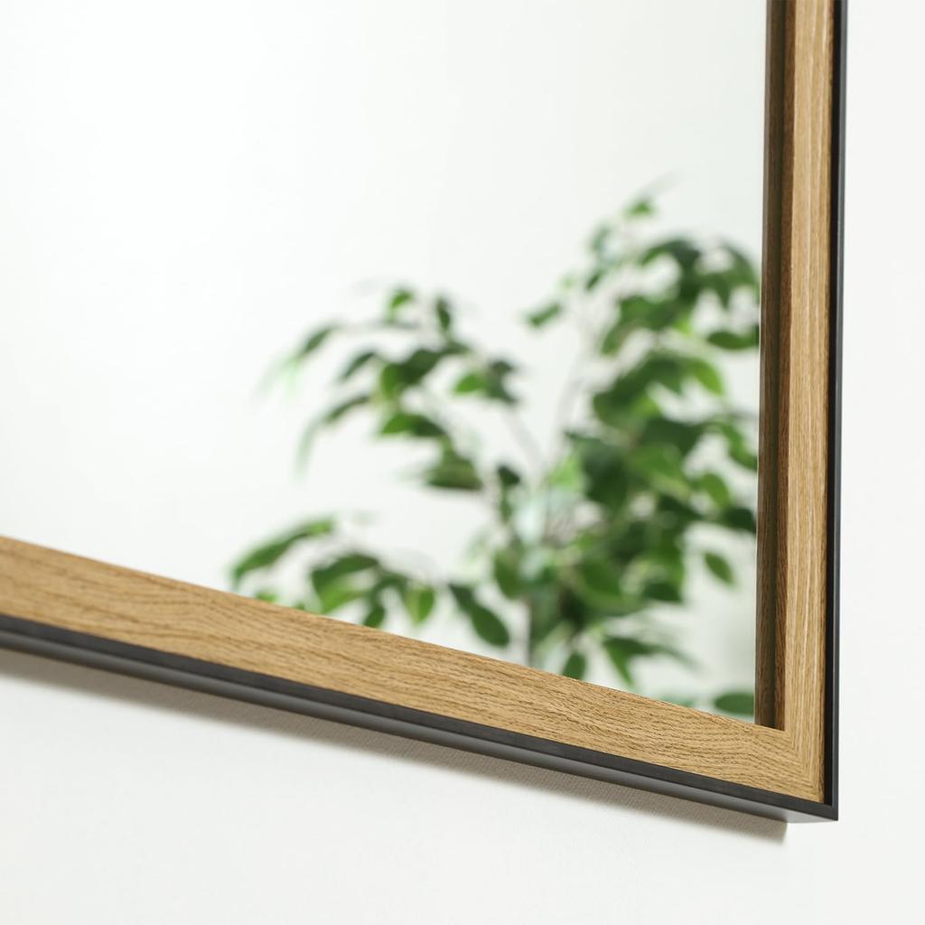 Fuji Boeki Tabletop Makeup 55cm Wide X 65cm Natural Baum 41408 Mirror, Wall-Mounted Mirror, Mirror, Mirror, High,